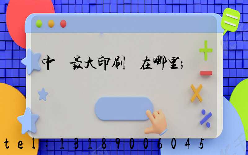 中國最大印刷廠在哪里
