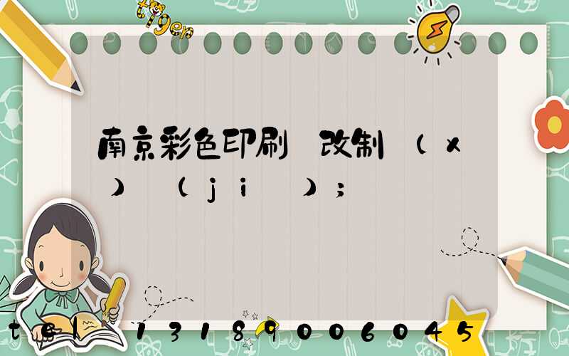 南京彩色印刷廠改制細(xì)節(jié)