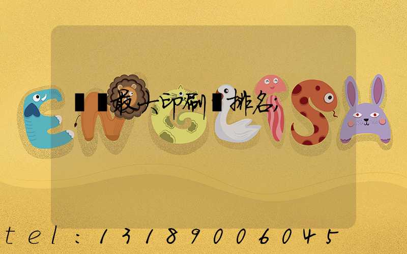 廣東最大印刷廠排名