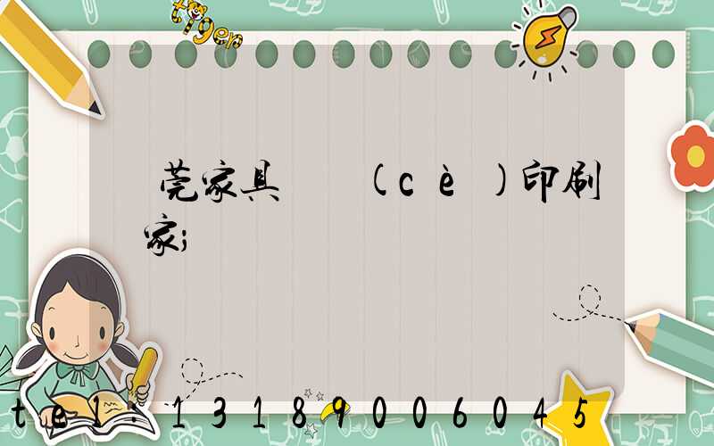 東莞家具畫冊(cè)印刷廠家