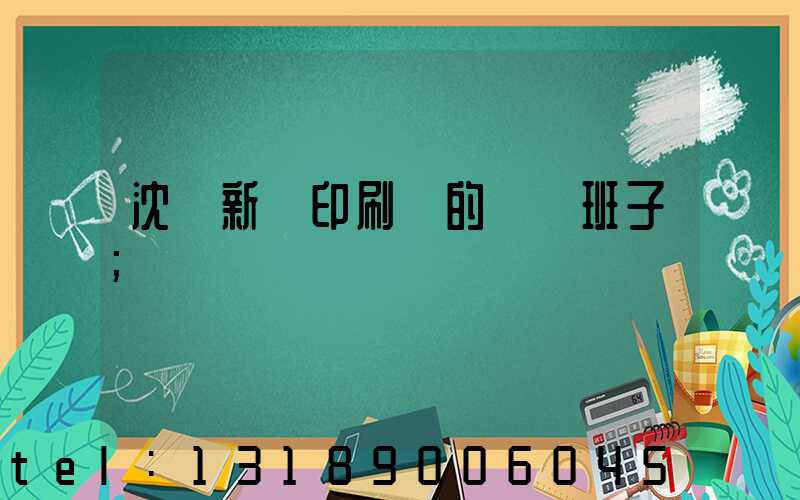 沈陽新華印刷廠的領導班子