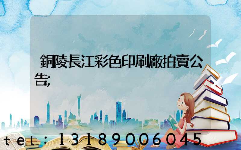 銅陵長江彩色印刷廠拍賣公告